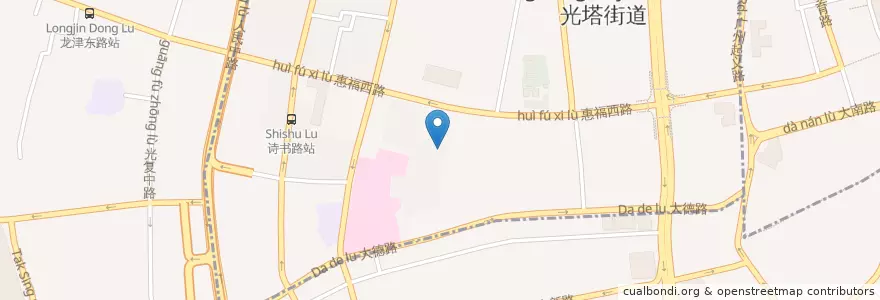 Mapa de ubicacion de 惠福西路小学 en 中国, 广东省, 广州市, 越秀区, 光塔街道.