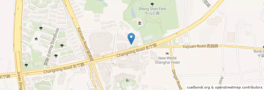 Mapa de ubicacion de 玫瑰坊店 en Çin, Şanghay, Changning.