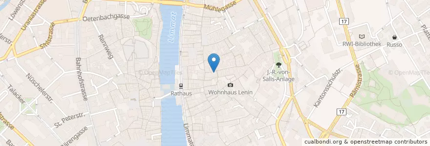 Mapa de ubicacion de Oliver Twist Pub en Suíça, Zurique, Bezirk Zürich, Zürich.