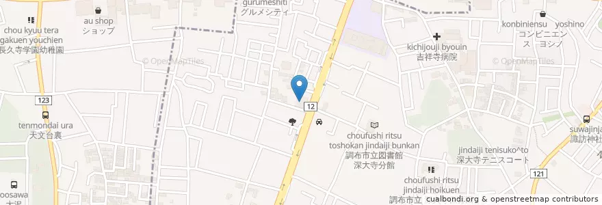 Mapa de ubicacion de バーミヤン en Japon, Tokyo, 調布市.
