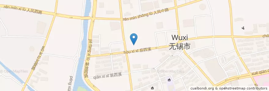 Mapa de ubicacion de Blue Frog en چین, ووشی, 梁溪区(Liangxi).