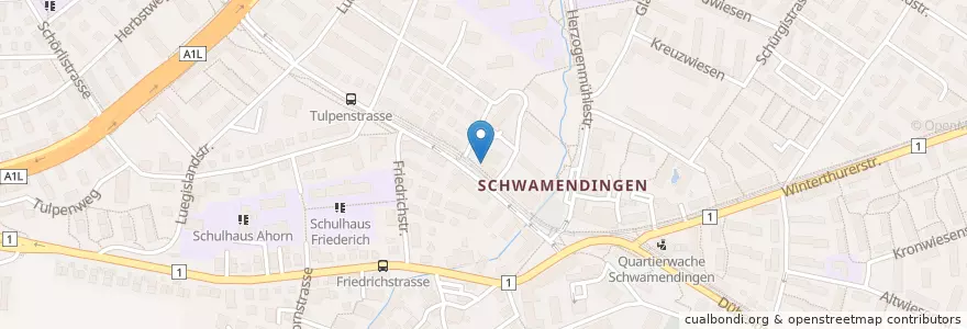 Mapa de ubicacion de Saatlen Pub en Switzerland, Zurich, District Zurich, Zurich.