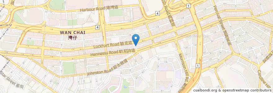 Mapa de ubicacion de Genesis Block en 中国, 广东省, 香港 Hong Kong, 香港島 Hong Kong Island, 新界 New Territories, 灣仔區 Wan Chai District.