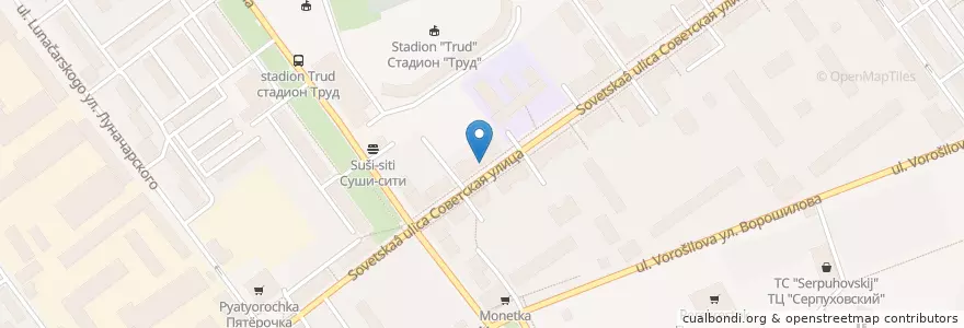 Mapa de ubicacion de Стоматология доктора Королёва en Rusia, Distrito Federal Central, Óblast De Moscú, Городской Округ Серпухов.