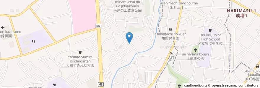 Mapa de ubicacion de 白子南郵便局 en Japón, Prefectura De Saitama, 和光市.