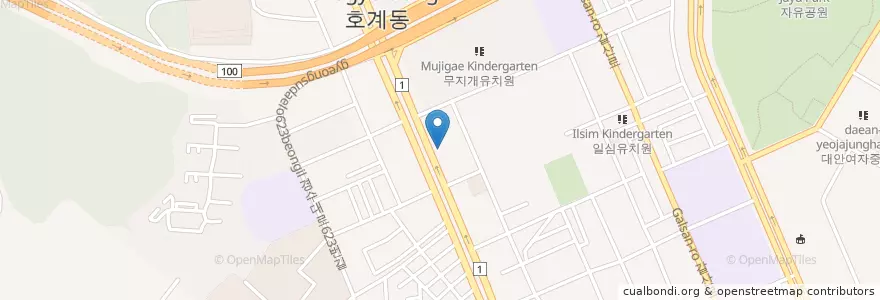 Mapa de ubicacion de 보명한의원 en Güney Kore, 경기도, 안양시, 동안구, 호계동.