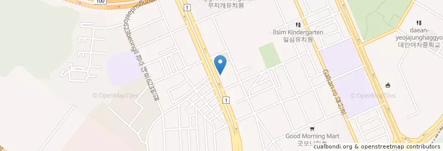 Mapa de ubicacion de 감성커피 en Республика Корея, Кёнгидо, 안양시, 동안구, 호계동.