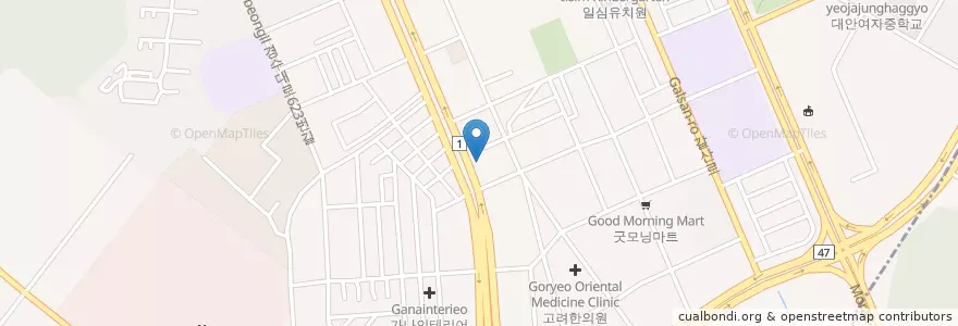 Mapa de ubicacion de 프렌드 PC방 en Zuid-Korea, Gyeonggi-Do, 안양시, 동안구, 호계동.