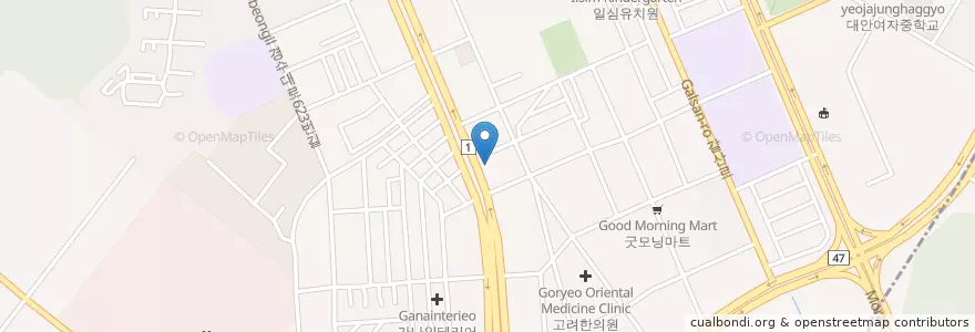 Mapa de ubicacion de 단숨 카페 en 大韓民国, 京畿道, 安養市, 東安区, 호계동.