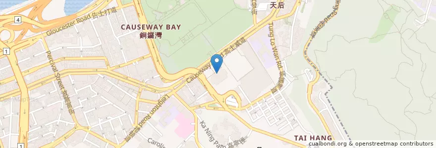 Mapa de ubicacion de 香港中央圖書館 Hong Kong Central Library en 中国, 広東省, 香港, 香港島, 新界, 灣仔區 Wan Chai District.