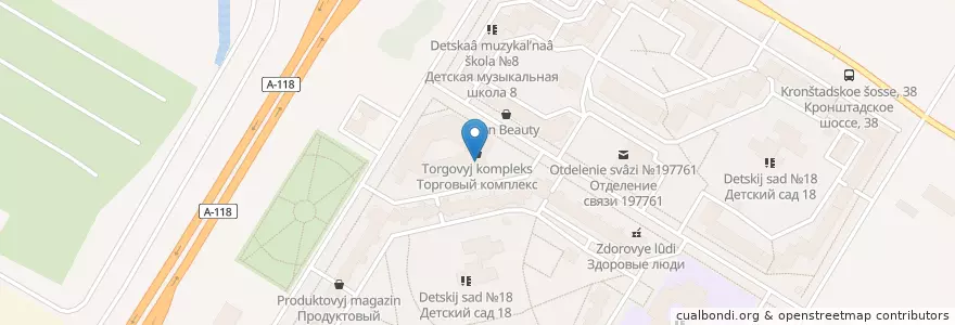 Mapa de ubicacion de КоSмос en Rusland, Северо-Западный Федеральный Округ, Oblast Leningrad, Sint-Petersburg, Кронштадтский Район, Кронштадт.