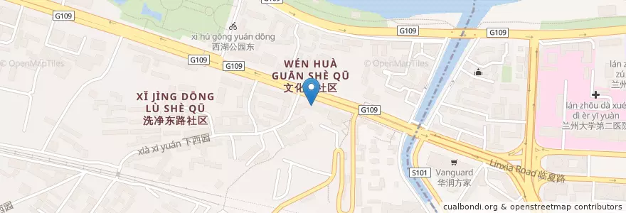 Mapa de ubicacion de 艾美妇科 en Chine, Gansu, 兰州市 (Lanzhou), 七里河区.