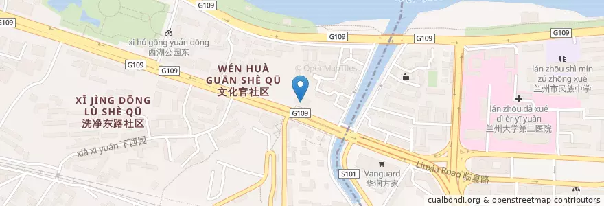 Mapa de ubicacion de 博杰口腔 en الصين, قانسو, 兰州市 (Lanzhou), 七里河区.