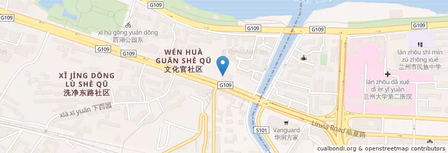 Mapa de ubicacion de 招商银行 en China, Gansu, 兰州市 (Lanzhou), 七里河区.