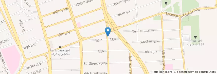 Mapa de ubicacion de صرافی سرافراز en ایران, استان تهران, شهرستان تهران, تهران, بخش مرکزی شهرستان تهران.