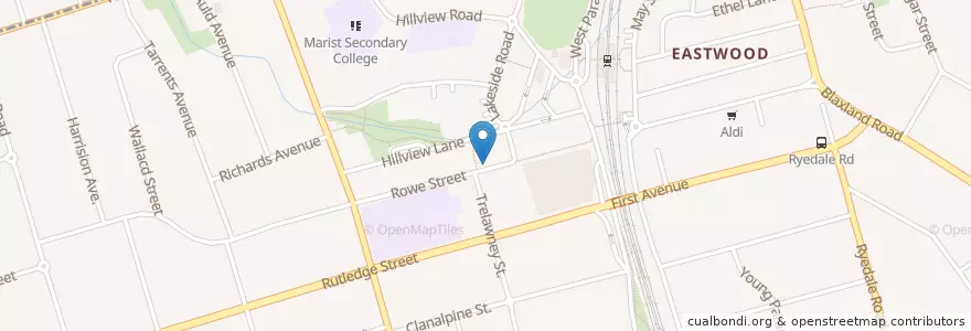Mapa de ubicacion de Rowe St Medical Centre en Australië, Nieuw-Zuid-Wales, Sydney, Council Of The City Of Ryde.