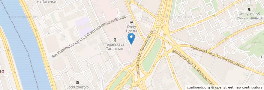 Mapa de ubicacion de Malevich Coffee en Rusia, Distrito Federal Central, Москва, Distrito Administrativo Central, Таганский Район.
