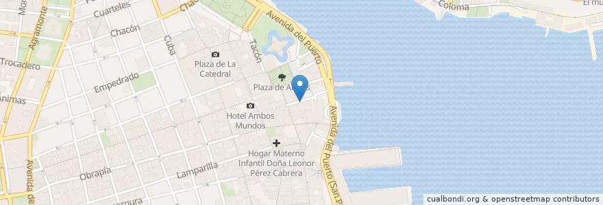 Mapa de ubicacion de Sociedad Dante Alighieri en Cuba, La Habana, La Habana Vieja.