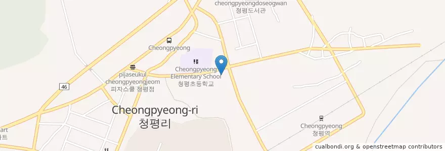 Mapa de ubicacion de 중화요리 광장 en Güney Kore, 경기도, 가평군.