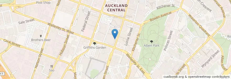 Mapa de ubicacion de Hulucat en Yeni Zelanda, Auckland, Waitematā.