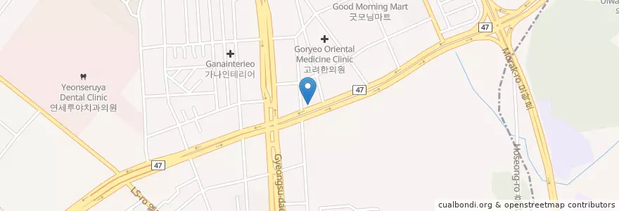 Mapa de ubicacion de 공중전화 en 韩国/南韓, 京畿道, 安养市, 東安區, 호계동.