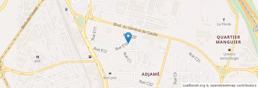 Mapa de ubicacion de GTI Transport Adjamé en 科特迪瓦, 阿比让, Adjamé.