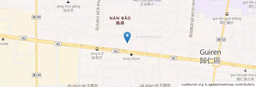 Mapa de ubicacion de Louisa coffee en Taiwan, Tainan, Guiren District.