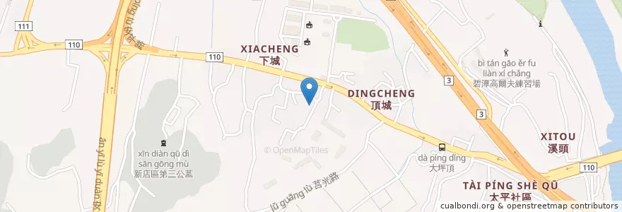 Mapa de ubicacion de 喜樂浸信會 en Taiwan, 新北市, 新店區.