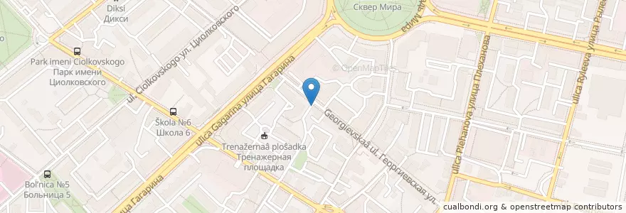 Mapa de ubicacion de Акваториия en Russia, Distretto Federale Centrale, Калужская Область, Городской Округ Калуга.