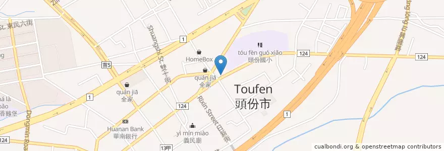 Mapa de ubicacion de 吳記當歸羊肉湯 en Taiwan, Taiwan Province, Miaoli County, Toufen.