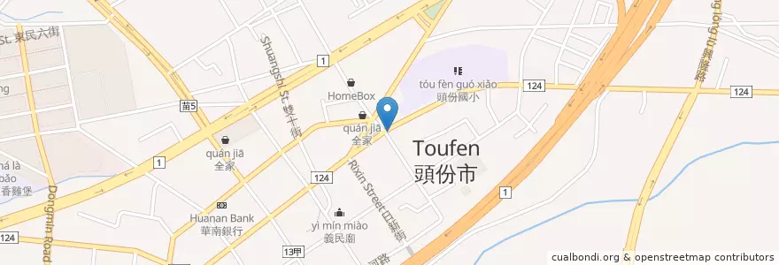 Mapa de ubicacion de 六扇門時尚湯鍋-頭份中正店 en Taiwan, Provincia Di Taiwan, Contea Di Miaoli, Toufen.