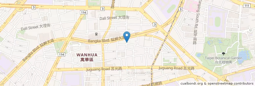 Mapa de ubicacion de 濟善老舖 en Taiwan, Nuova Taipei, Taipei, Distretto Di Wanhua.