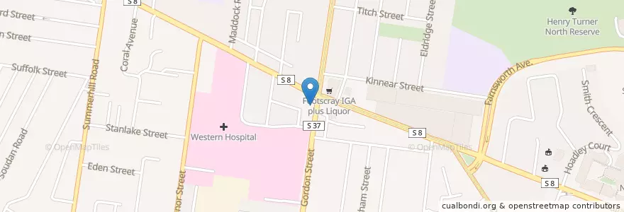 Mapa de ubicacion de Kaylayisi en Australien, Victoria, City Of Maribyrnong.