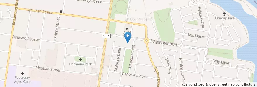 Mapa de ubicacion de Edgewater Dental Clinic en أستراليا, ولاية فيكتوريا, City Of Maribyrnong.