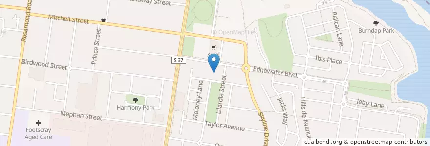 Mapa de ubicacion de Edgewater Medical Centre en Australia, Victoria, City Of Maribyrnong.