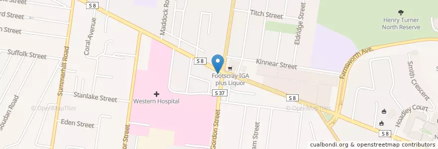 Mapa de ubicacion de Eat Pizza en Australien, Victoria, City Of Maribyrnong.