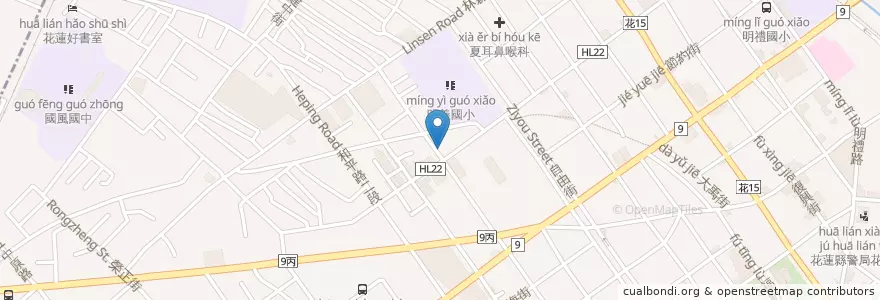Mapa de ubicacion de 小檳城特色南洋麵食 en Taiwan, Taiwan Province, Hualien County, Hualien City.