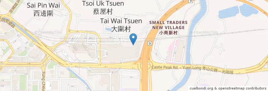 Mapa de ubicacion de 元朗市東社區會堂 Yuen Long Town East Community Hall en Китай, Гонконг, Гуандун, Новые Территории, 元朗區 Yuen Long District.