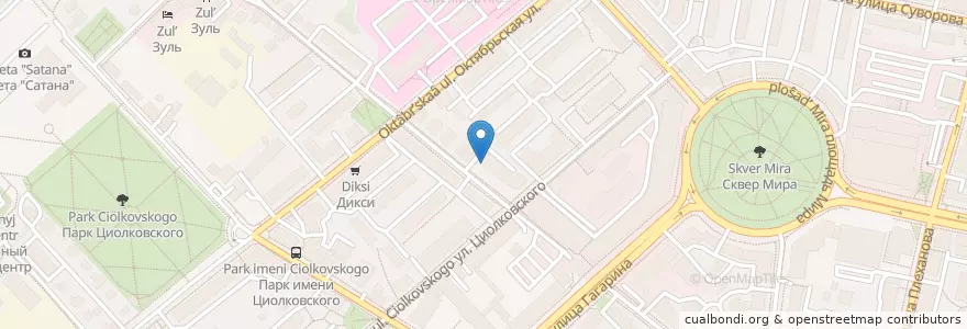 Mapa de ubicacion de Shevelev clinic en 러시아, Центральный Федеральный Округ, Калужская Область, Городской Округ Калуга.