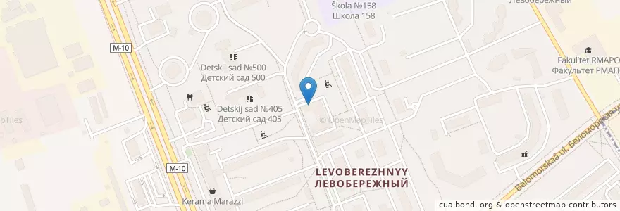 Mapa de ubicacion de Ладога en Rusland, Centraal Federaal District, Moskou, Северный Административный Округ, Район Левобережный.