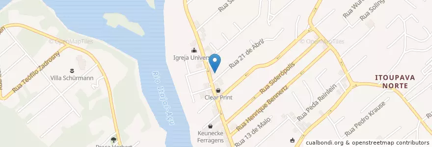Mapa de ubicacion de Lavação Samuel Car en البَرَازِيل, المنطقة الجنوبية, سانتا كاتارينا, Região Geográfica Intermediária De Blumenau, Microrregião De Blumenau, بلوميناو.