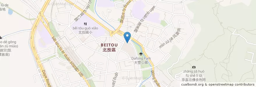 Mapa de ubicacion de 黃家酸菜滷肉飯 en تایوان, 新北市, تایپه, 北投區.