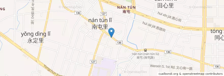 Mapa de ubicacion de 南屯早市 en 타이완, 타이중 시, 난툰 구.