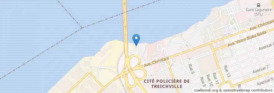 Mapa de ubicacion de Police maritime en コートジボワール, アビジャン, Treichville.