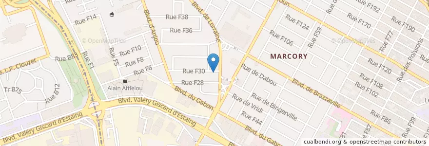 Mapa de ubicacion de Resto Chez Arthur en Ivory Coast, Abidjan, Marcory.