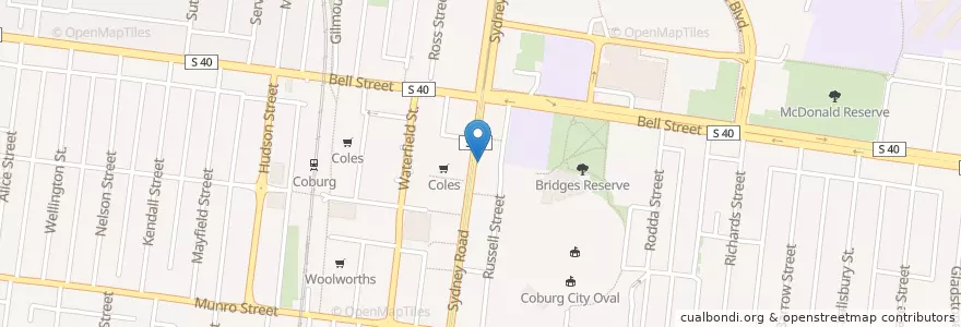 Mapa de ubicacion de NAB en استرالیا, Victoria, City Of Moreland.