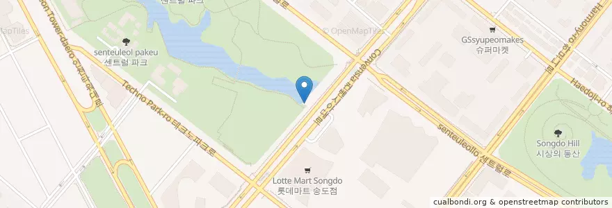 Mapa de ubicacion de Sunset Cafe en Coreia Do Sul, 인천, 연수구, 송도동.