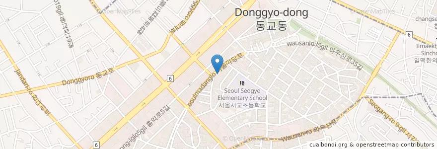 Mapa de ubicacion de James Chicago Pizza en 大韓民国, ソウル, 麻浦区, 西橋洞.
