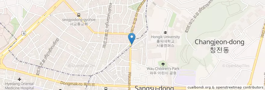 Mapa de ubicacion de Marble Pub en Corée Du Sud, Séoul, 마포구, 서강동, 서교동.