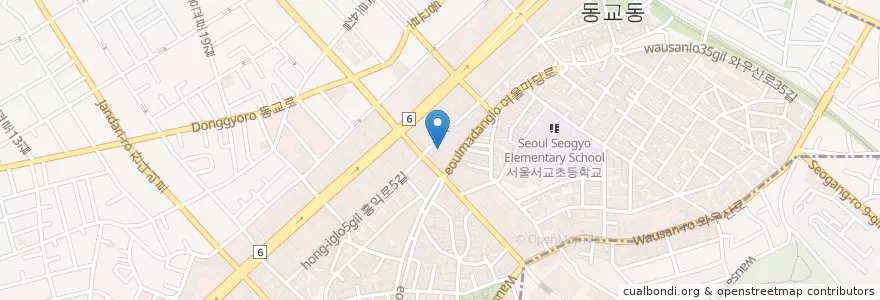 Mapa de ubicacion de Skyrabbit Cafe en 대한민국, 서울, 마포구, 서교동.